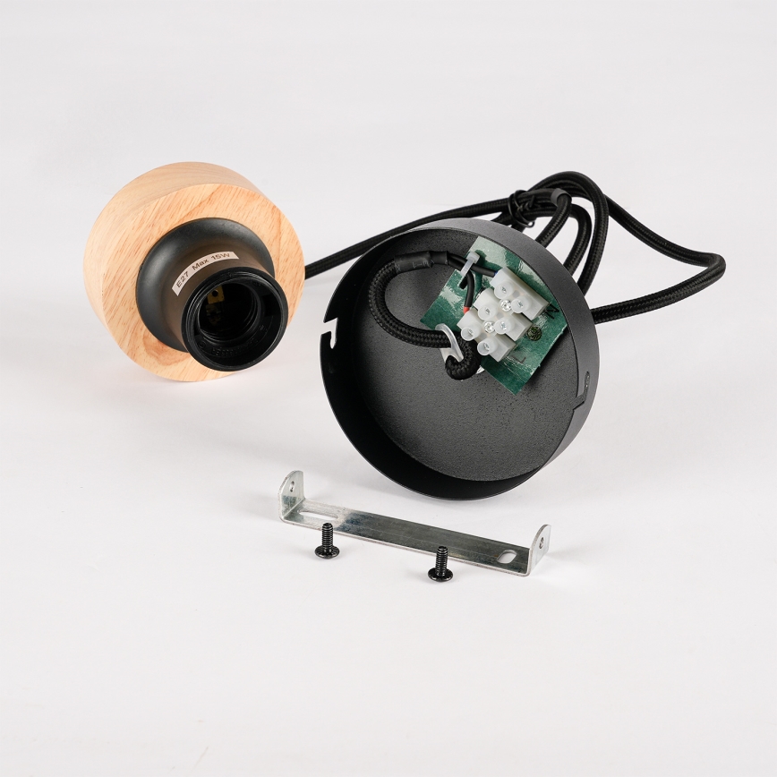 Brilagi - Hanglamp aan kabel BASKLITE 1xE27/15W/230V hout/zwart