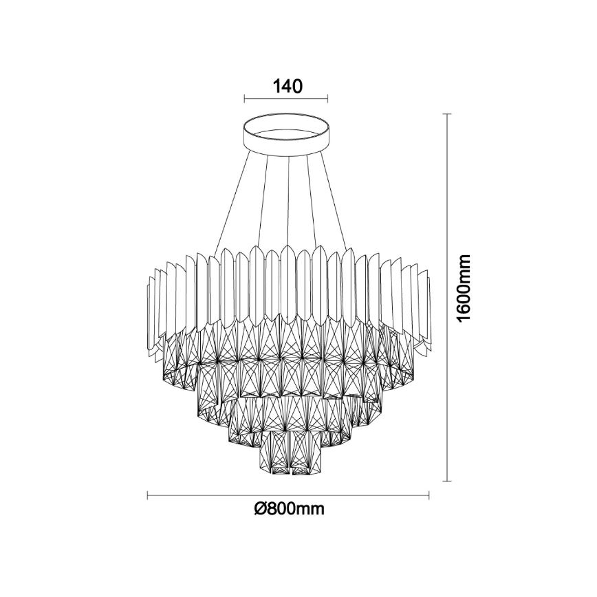 Brilagi - Hanglamp aan kabel CARLOS 11xE14/40W/230V Ø 80 cm