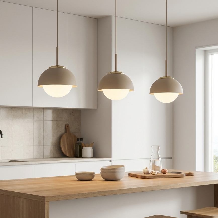 Brilagi - Hanglamp aan kabel COSMO 1xE27/60W/230V Ø 18 cm beige/goud