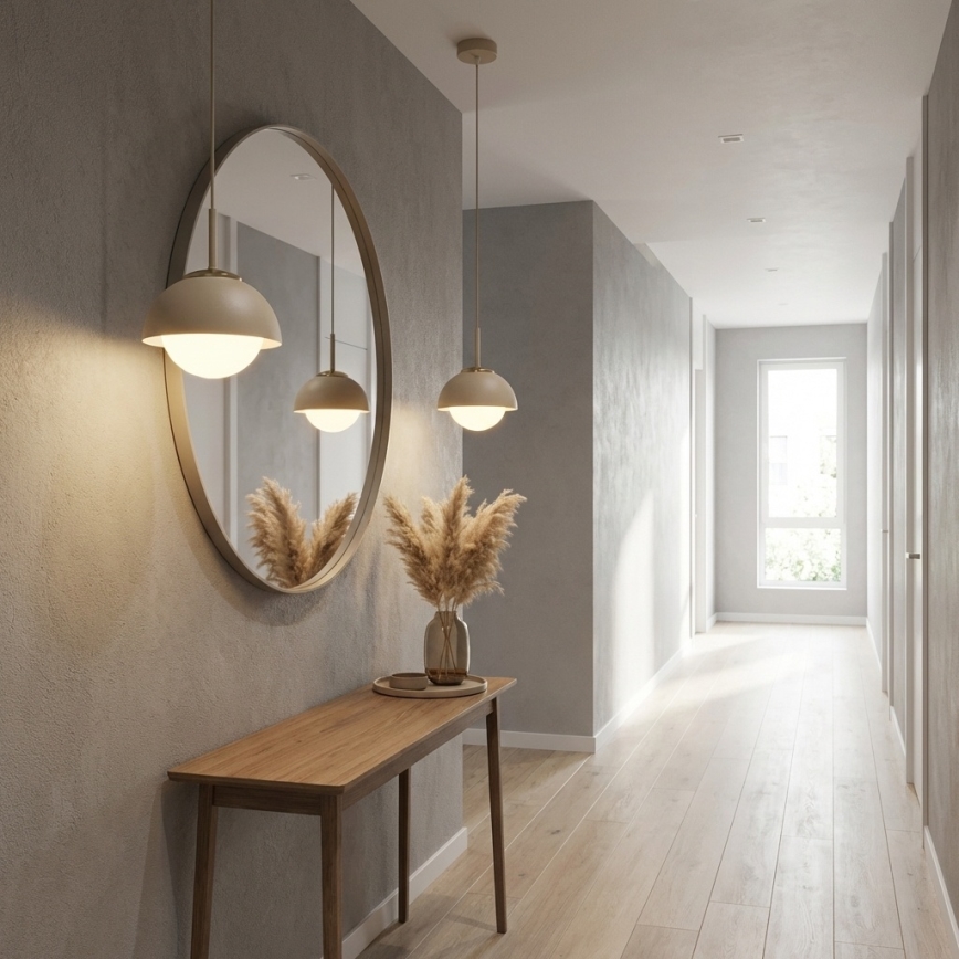 Brilagi - Hanglamp aan kabel COSMO 1xE27/60W/230V Ø 18 cm beige/goud
