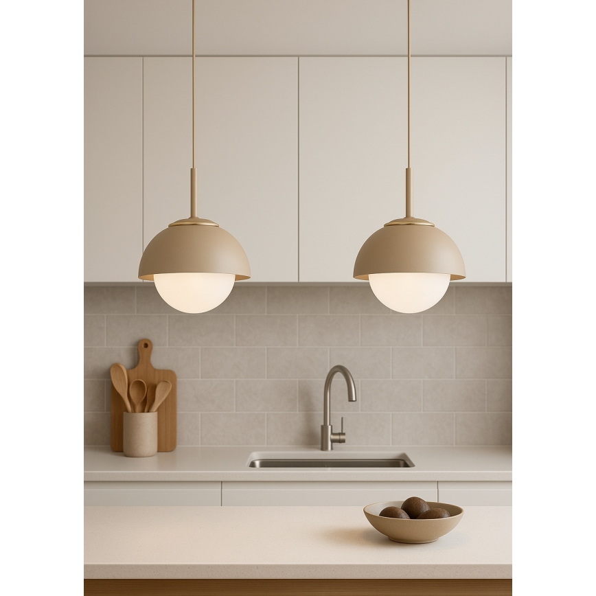 Brilagi - Hanglamp aan kabel COSMO 1xE27/60W/230V Ø 18 cm beige/goud