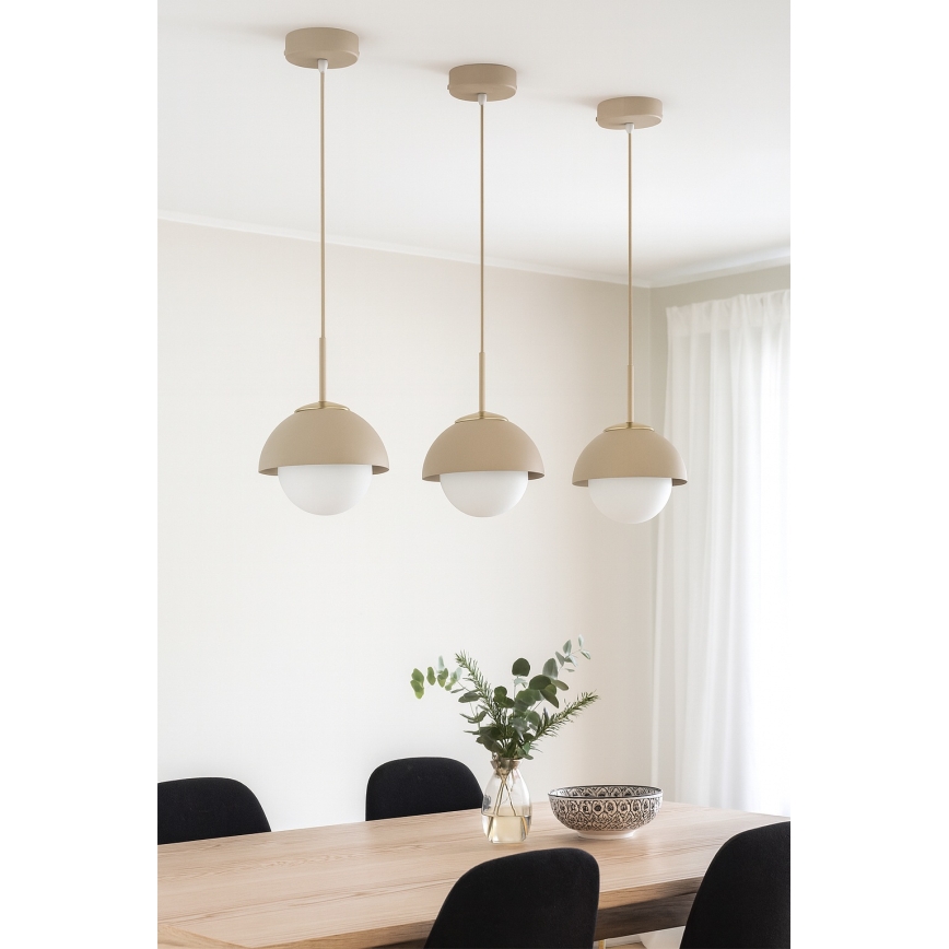 Brilagi - Hanglamp aan kabel COSMO 1xE27/60W/230V Ø 18 cm beige/goud