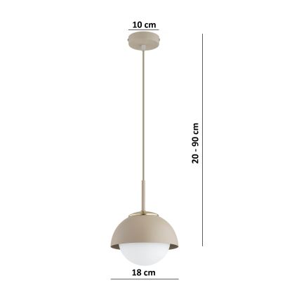 Brilagi - Hanglamp aan kabel COSMO 1xE27/60W/230V Ø 18 cm beige/goud