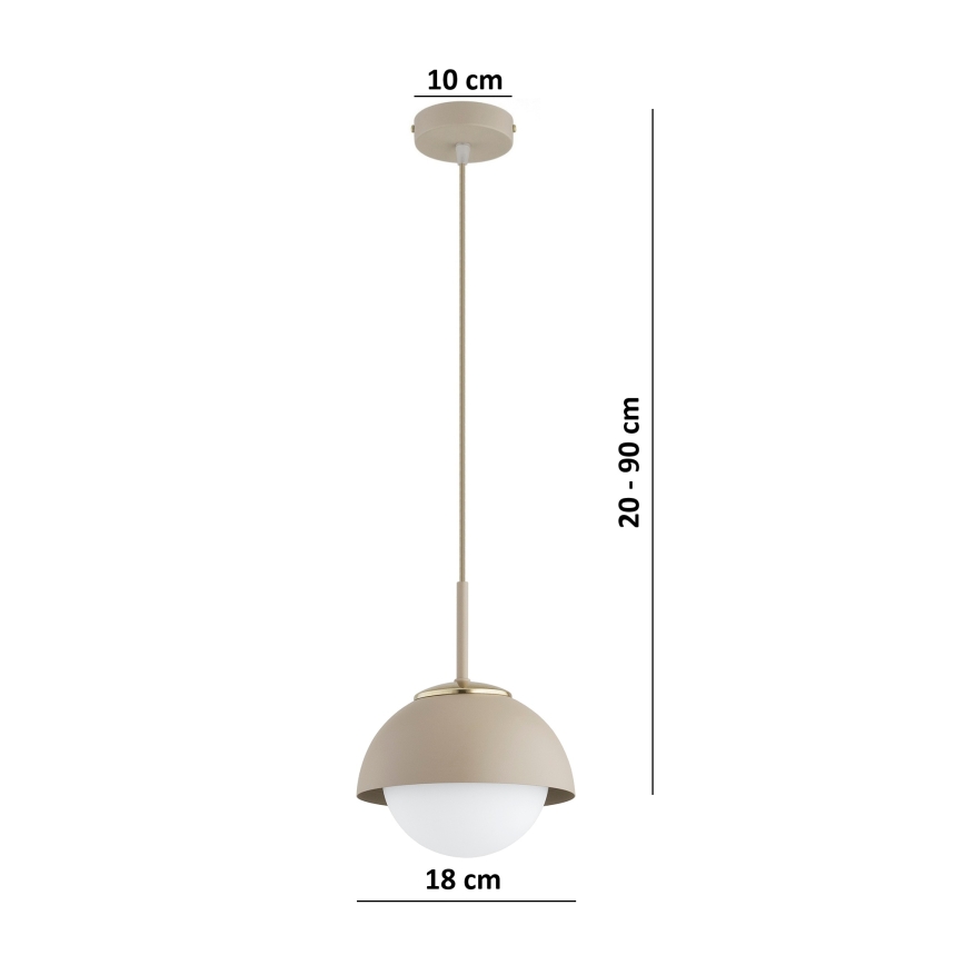 Brilagi - Hanglamp aan kabel COSMO 1xE27/60W/230V Ø 18 cm beige/goud