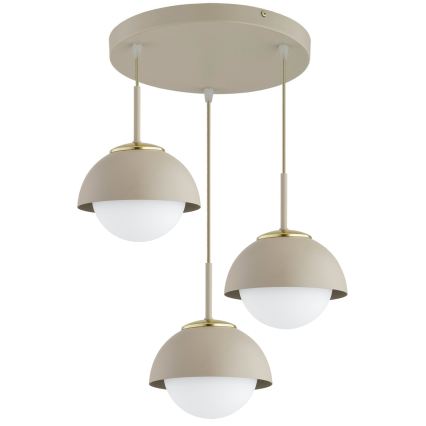Brilagi - Hanglamp aan kabel COSMO 3xE27/60W/230V beige/goud