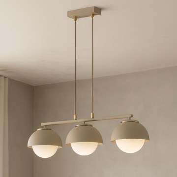 Brilagi - Hanglamp aan kabel COSMO 3xE27/60W/230V beige/goud