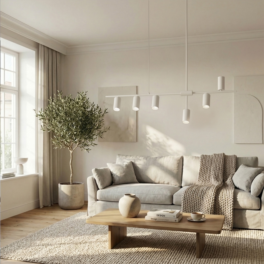Brilagi - Hanglamp aan kabel CRANE 6xGU10/30W/230V wit