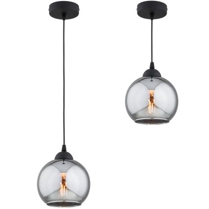 Brilagi - Hanglamp aan kabel DIOR 1xE27/60W/230V zwart/rookgrijs