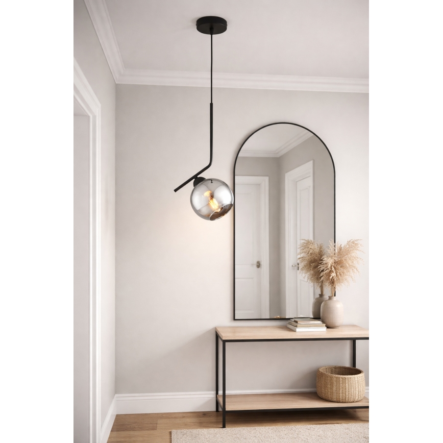 Brilagi - Hanglamp aan kabel DIOR 1xE27/60W/230V zwart/rookgrijs