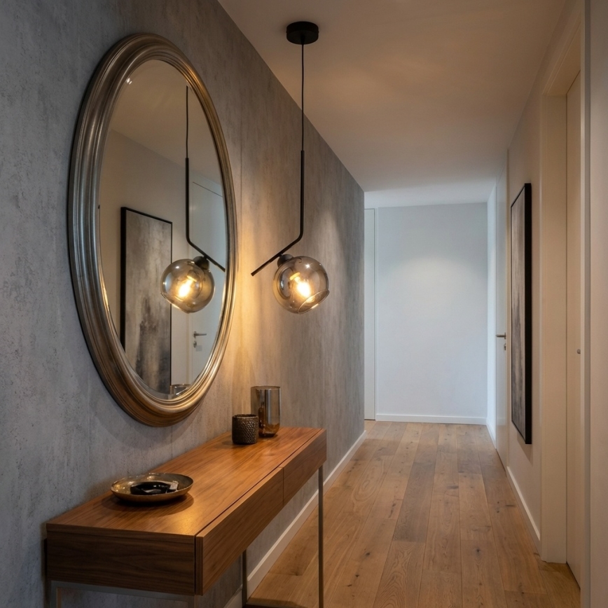 Brilagi - Hanglamp aan kabel DIOR 1xE27/60W/230V zwart/rookgrijs