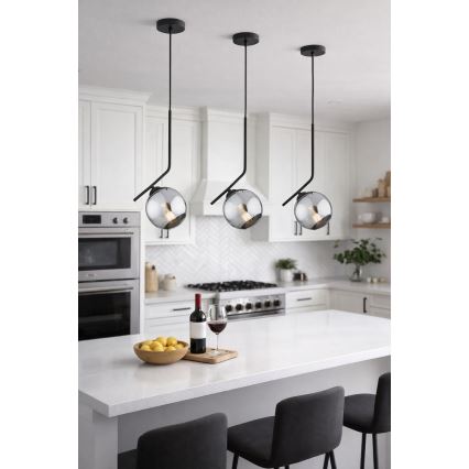 Brilagi - Hanglamp aan kabel DIOR 1xE27/60W/230V zwart/rookgrijs