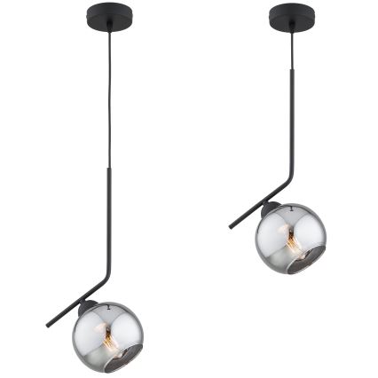 Brilagi - Hanglamp aan kabel DIOR 1xE27/60W/230V zwart/rookgrijs