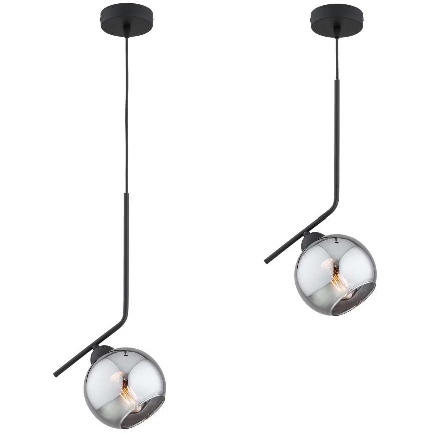 Brilagi - Hanglamp aan kabel DIOR 1xE27/60W/230V zwart/rookgrijs