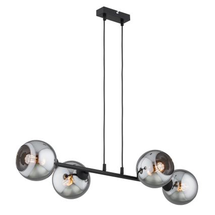 Brilagi - Hanglamp aan kabel DIOR 4xE27/60W/230V zwart/rookgrijs