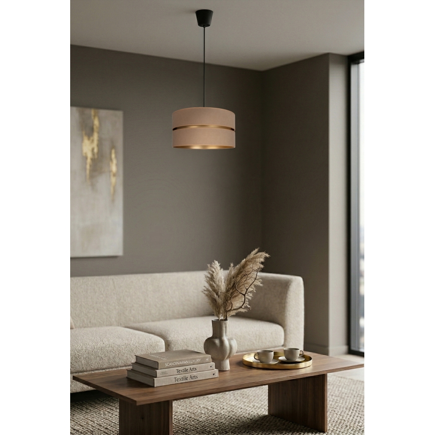 Brilagi - Hanglamp aan kabel DUO-DUO 1xE27/60W/230V Ø 40 cm beige/goud