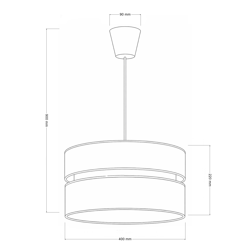 Brilagi - Hanglamp aan kabel DUO-DUO 1xE27/60W/230V Ø 40 cm beige/goud