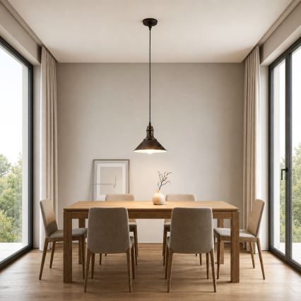 BRILAGI - Hanglamp aan kabel FORGE 1xE27/60W/230V Ø 22 cm bruin