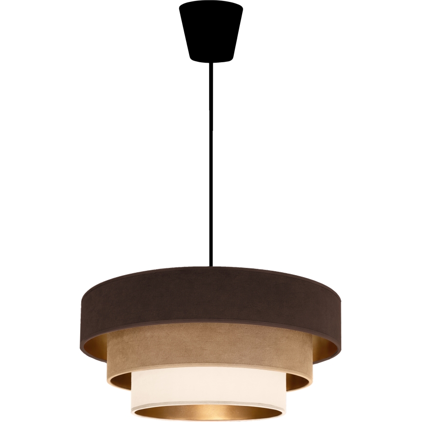 Brilagi - Hanglamp aan kabel LUNETA 1xE27/60W/230V Ø 40 cm bruin/beige/crème