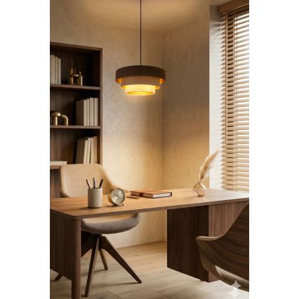 Brilagi - Hanglamp aan kabel LUNETA 1xE27/60W/230V Ø 40 cm bruin/beige/crème