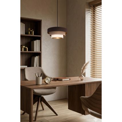 Brilagi - Hanglamp aan kabel LUNETA 1xE27/60W/230V Ø 40 cm bruin/beige/crème