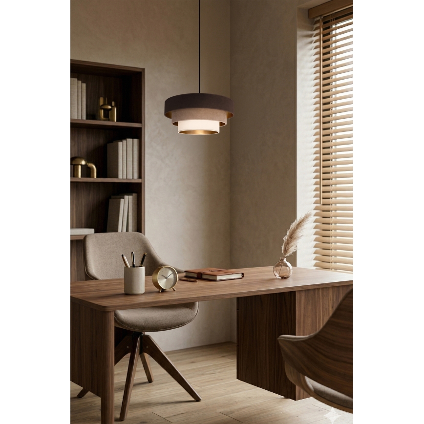 Brilagi - Hanglamp aan kabel LUNETA 1xE27/60W/230V Ø 40 cm bruin/beige/crème