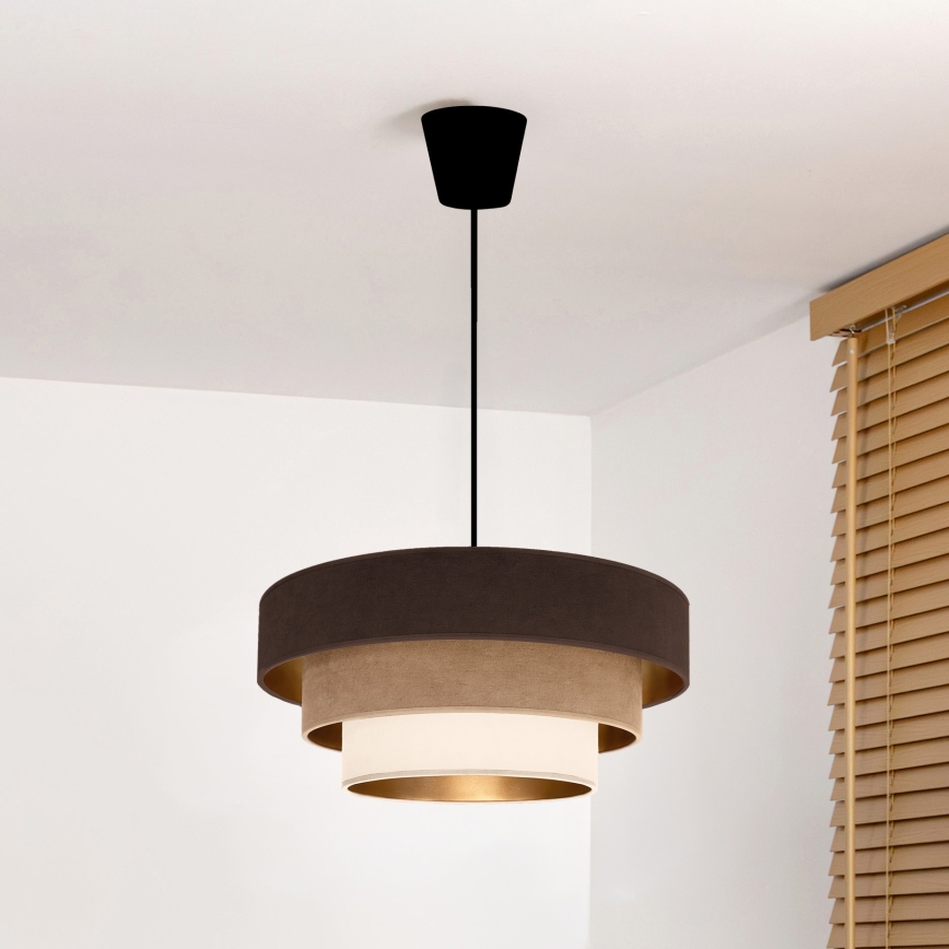 Brilagi - Hanglamp aan kabel LUNETA 1xE27/60W/230V Ø 40 cm bruin/beige/crème
