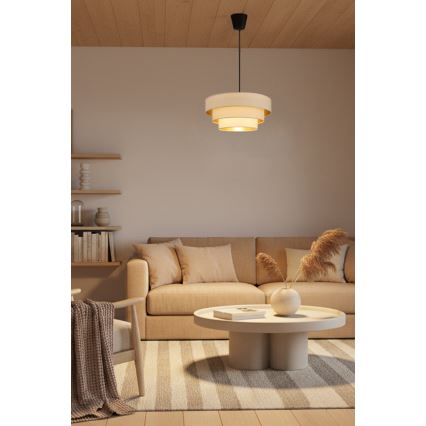Brilagi - Hanglamp aan kabel LUNETA 1xE27/60W/230V Ø 40 cm crème/goud