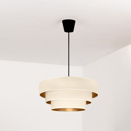 Brilagi - Hanglamp aan kabel LUNETA 1xE27/60W/230V Ø 40 cm crème/goud