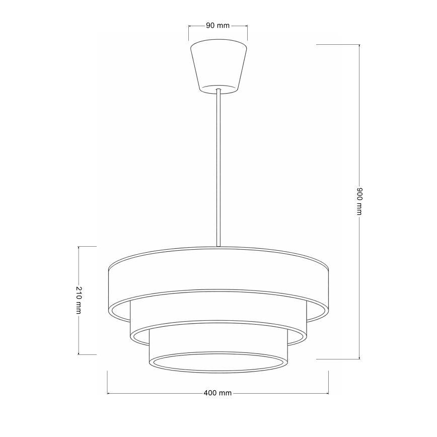 Brilagi - Hanglamp aan kabel LUNETA 1xE27/60W/230V Ø 40 cm crème/goud
