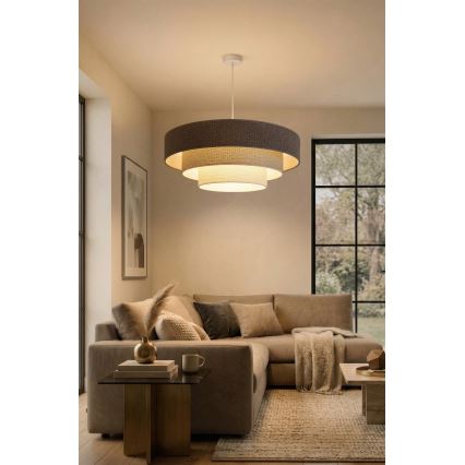 Brilagi - Hanglamp aan kabel LUNETA 3xE27/60W/230V pr. 80 cm grijs/crème/wit