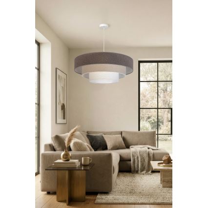 Brilagi - Hanglamp aan kabel LUNETA 3xE27/60W/230V pr. 80 cm grijs/crème/wit