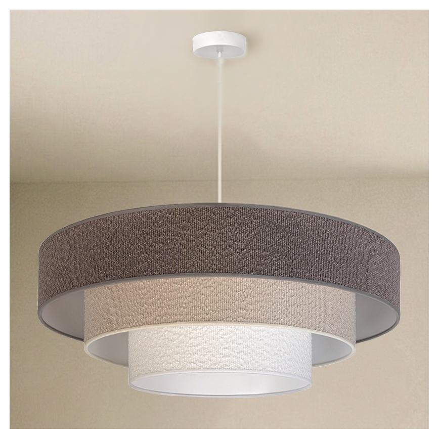 Brilagi - Hanglamp aan kabel LUNETA 3xE27/60W/230V pr. 80 cm grijs/crème/wit