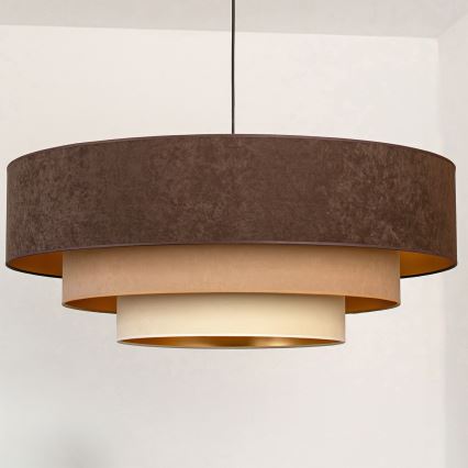 Brilagi - Hanglamp aan kabel LUNETA 3xE27/60W/230V Ø 80 cm bruin/beige/crème