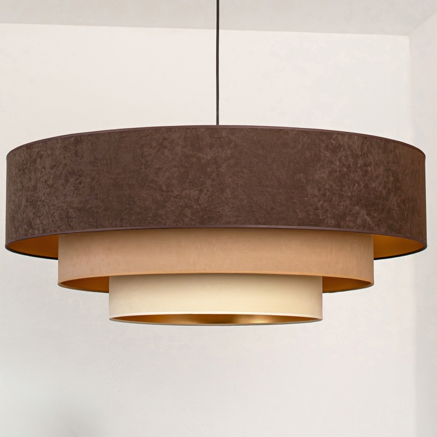 Brilagi - Hanglamp aan kabel LUNETA 3xE27/60W/230V Ø 80 cm bruin/beige/crème