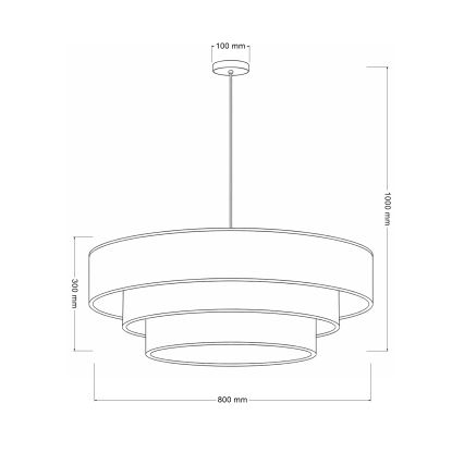 Brilagi - Hanglamp aan kabel LUNETA 3xE27/60W/230V Ø 80 cm crème/goudkleurig