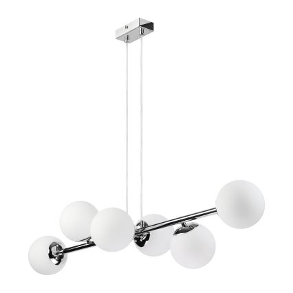 Brilagi - Hanglamp aan kabel MALONY 6xE14/20W/230V glanzend chroom