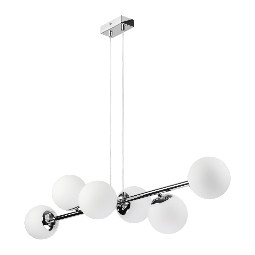 Brilagi - Hanglamp aan kabel MALONY 6xE14/20W/230V glanzend chroom