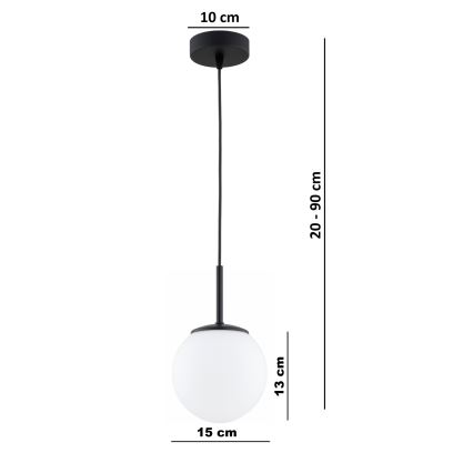 Brilagi - Hanglamp aan kabel MILO 1xE27/60W/230V zwart