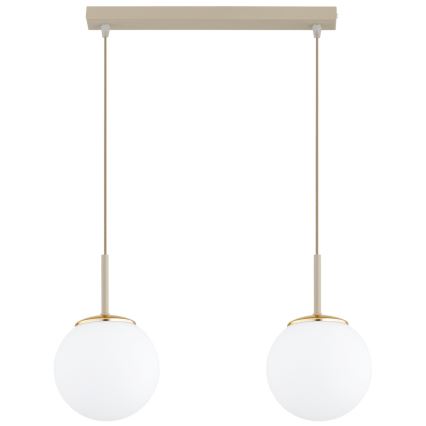 Brilagi - Hanglamp aan kabel MILO 2xE27/60W/230V beige/goud