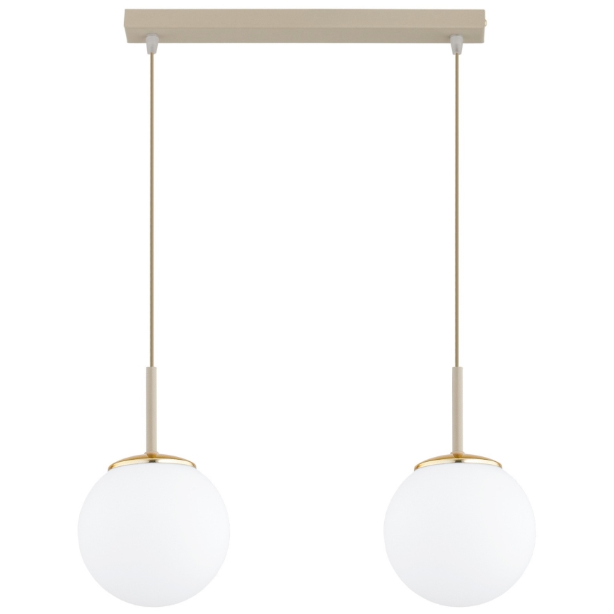 Brilagi - Hanglamp aan kabel MILO 2xE27/60W/230V beige/goud