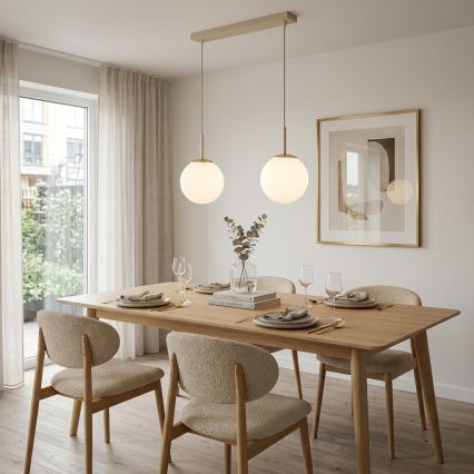 Brilagi - Hanglamp aan kabel MILO 2xE27/60W/230V beige/goud