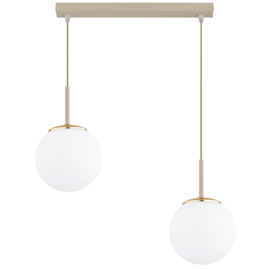 Brilagi - Hanglamp aan kabel MILO 2xE27/60W/230V beige/goud