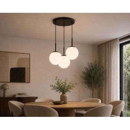Brilagi - Hanglamp aan kabel MILO 3xE27/60W/230V zwart