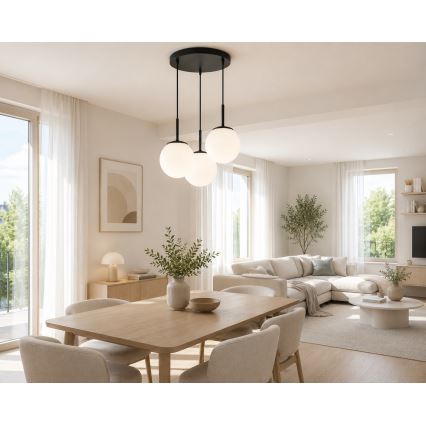 Brilagi - Hanglamp aan kabel MILO 3xE27/60W/230V zwart
