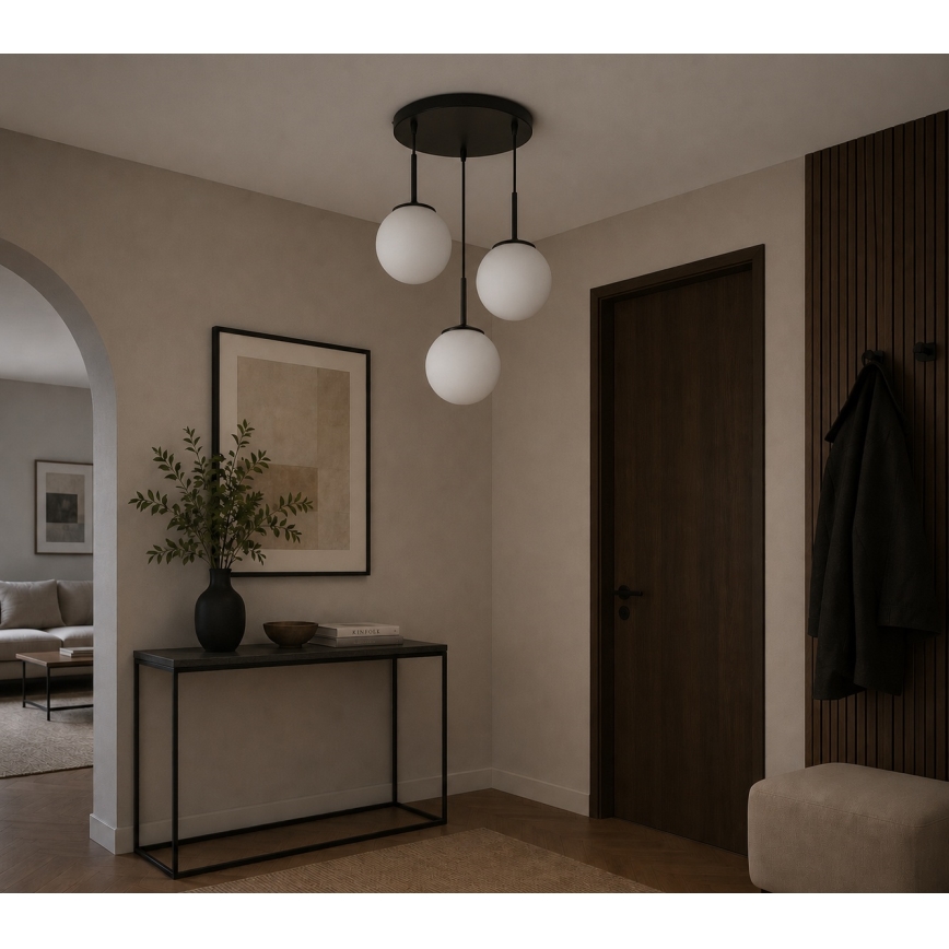 Brilagi - Hanglamp aan kabel MILO 3xE27/60W/230V zwart