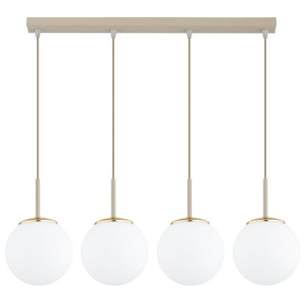 Brilagi - Hanglamp aan kabel MILO 4xE27/60W/230V beige/goud