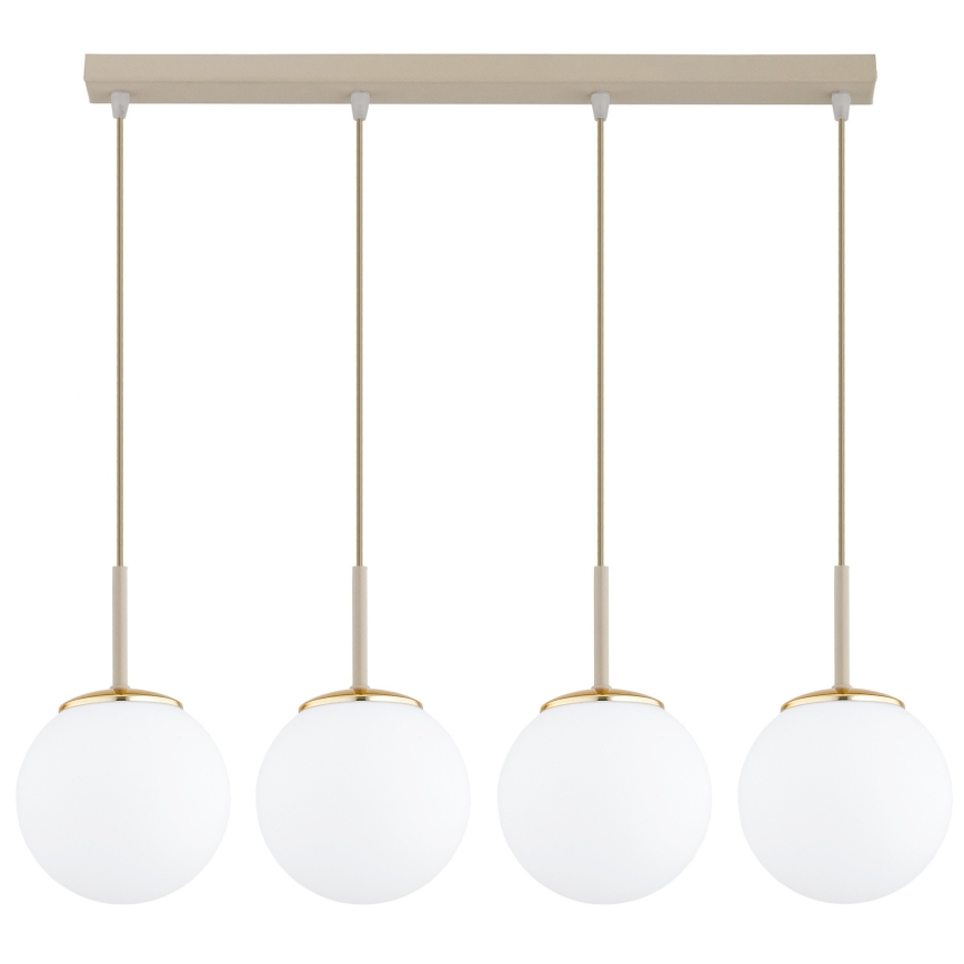 Brilagi - Hanglamp aan kabel MILO 4xE27/60W/230V beige/goud