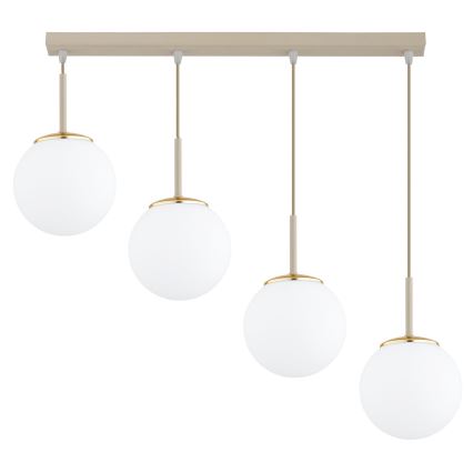 Brilagi - Hanglamp aan kabel MILO 4xE27/60W/230V beige/goud