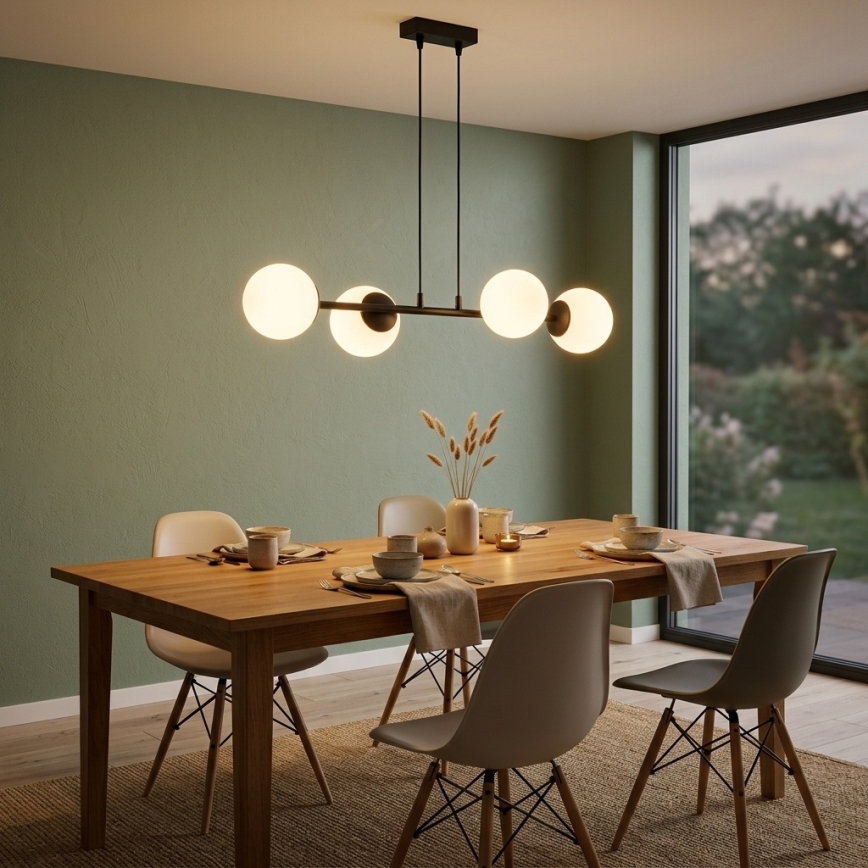 Brilagi - Hanglamp aan kabel MILO 4xE27/60W/230V zwart