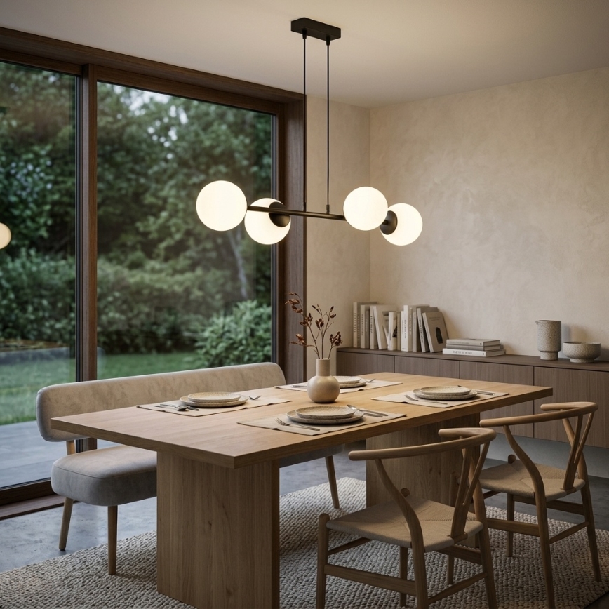 Brilagi - Hanglamp aan kabel MILO 4xE27/60W/230V zwart